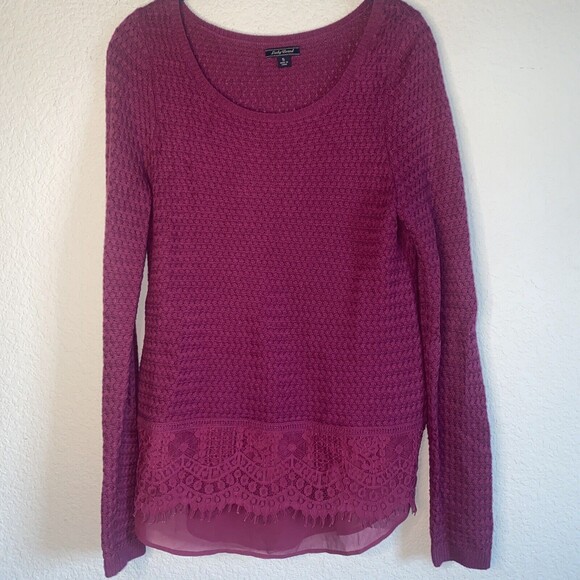 LUCKY long knit sheer lace shirt sweater thermal S hippie oversize lagen soft - Picture 1 of 7